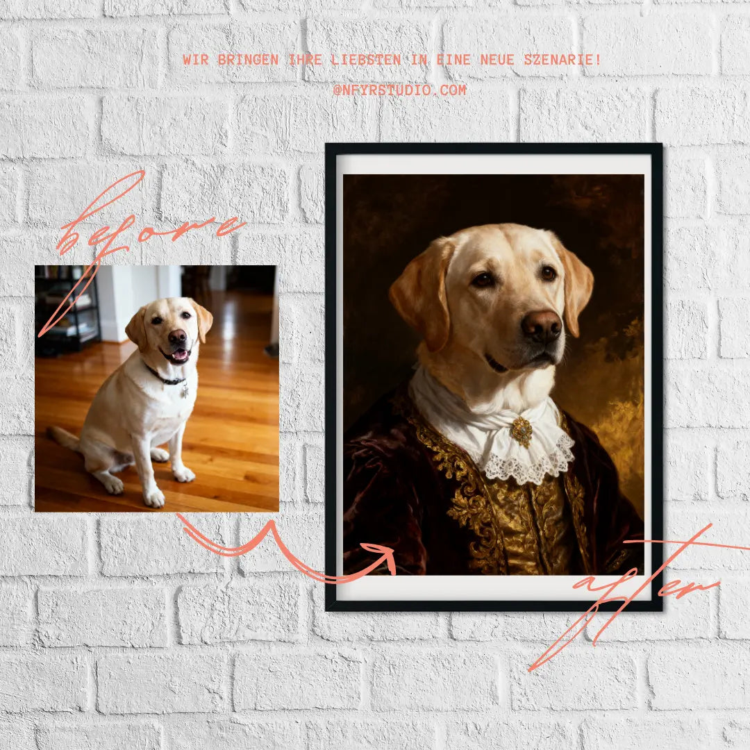 Custom pet portrait – digitales Kunstwerk aus deinem Foto, perfekt als Wandbild